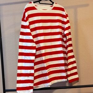 Red and white striped shirt